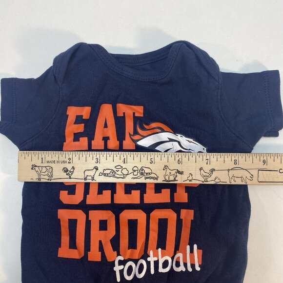 Denver Broncos NFL Football Baby Infant One Piece Bodysuit Eat Sleep Drool Blue - Picture 5 of 6